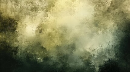 Poster - Abstract textured background with shades of green, yellow, and beige, giving a grunge, vintage, and artistic appearance.