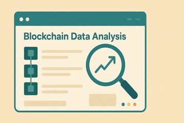 Poster - Detailed Illustration of Blockchain Data Analysis with Growth Chart and Information Display