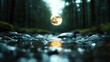 © Larisa AI - A tranquil stream flows through a dark forest, illuminated by the soft glow of a full moon, creating an enchanting atmosphere that evokes calmness and a connection to nature.