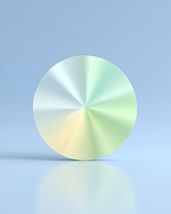 Poster - Pastel Mint Circular Surface with Radial Light Glow