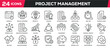 © Abbasy  Kautsar - Set of collection line icons related project management, planning, improvement. Editable stroke. Perfect pixel on transparent background
