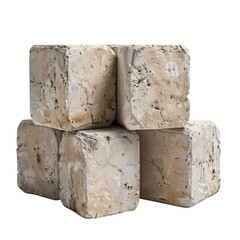 Poster - Natural stone blocks stacked together, showcasing their rough texture and earthy tones, perfect for construction or landscaping projects Transparent background or PNG