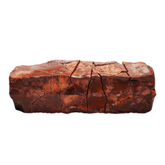Poster - Textured, cracked red stone with rough surface, showcasing natural patterns and earthy tones, perfect for decorative or artistic use Transparent background or PNG