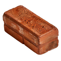 Poster - Textured red brick with porous surface, commonly used in construction and building projects, showcasing its durability and strength Transparent background or PNG