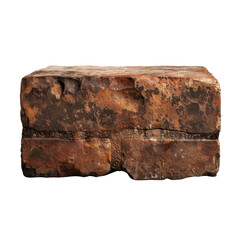 Poster - Weathered brick with rough texture and earthy tones, showcasing its rustic charm and natural imperfections Transparent background or PNG