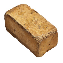 Poster - Textured, rectangular block of natural stone with rough surface, showcasing earthy tones and rugged appearance. This stone can be used various Transparent background or PNG