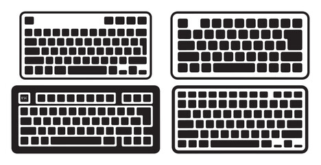 Fototapete -  Set of Four Computer Keyboard Vector Icons