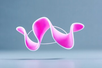 Poster - Pink Abstract Wave Form Digital Art