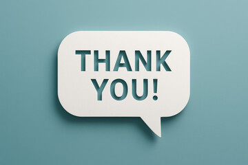 Poster - Expression gratitude captured in a minimalistic speech bubble design highlighting appreciation as a key element in communication and business relations