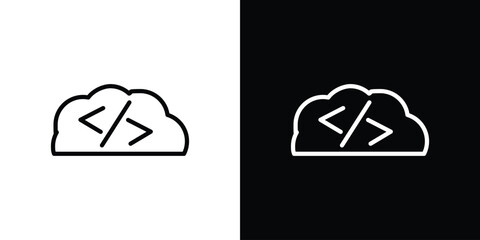 Cloud code icon. Graphic Design vector icon. Ui Ux Icons
