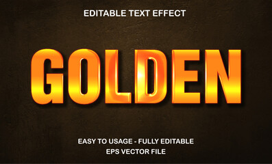 Fototapete - Golden luxury 3d text effect editable for branding and poster