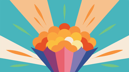 Poster - Abstract colorful flower bouquet illustration with vibrant petals and a modern geometric design