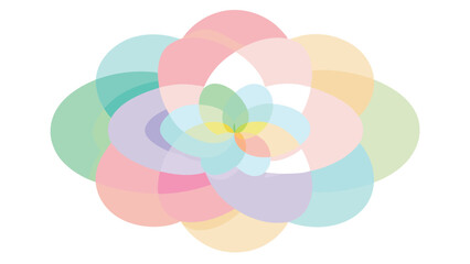 Aufkleber - abstract colorful overlapping circle design with soft pastel colors and transparency