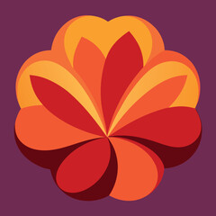 Poster - Abstract floral design featuring overlapping petal shapes in warm autumnal hues