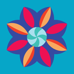 Poster - Abstract floral design in vibrant colors suitable for various design projects
