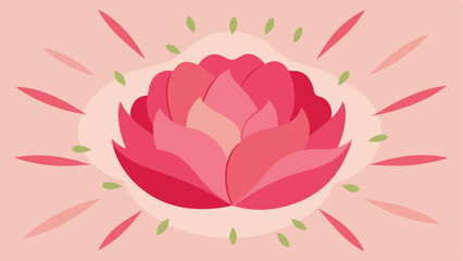 Poster - Abstract floral illustration featuring a blooming flower in shades of pink with transparency