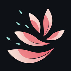 Poster - Abstract floral illustration with transparent petals and soft color gradient design