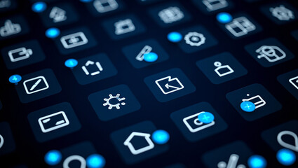 Digital interface app icons technology software application