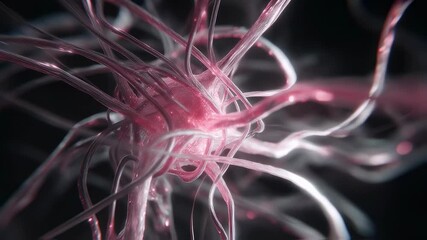 Poster - medical visualization revealing neural signaling, synaptic communication, and firing mechanisms with