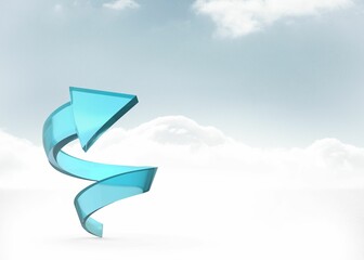 Poster - Blue spiral arrow in the sky