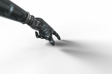Poster - High angle view of gray robotic hand