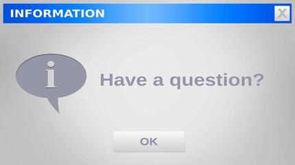 Poster - image of have a question text on grey background