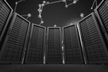Poster - A large room where are standing the servers