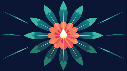 Poster - Colorful abstract floral design with transparent background ideal for various projects
