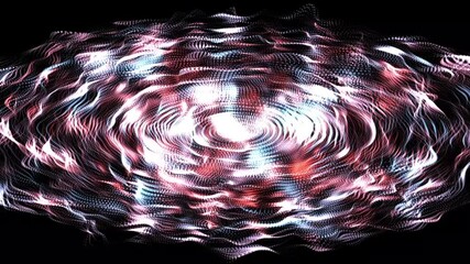 Aufkleber - Abstract technology neon lines spiral tunnel. Abstract wavy background. Neon lights. Glowing dots tunnel. Bright vibrant dots. laser illumination.