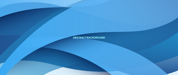 Poster - Blue abstract background with round objects overlapping each other to form a beautiful pattern. Vector template for digital lux business banner, contemporary formal invitation, luxury voucher