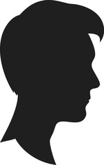 Poster - Modern Silhouette Portrait of a Man with Hairstyle Side View Illustration