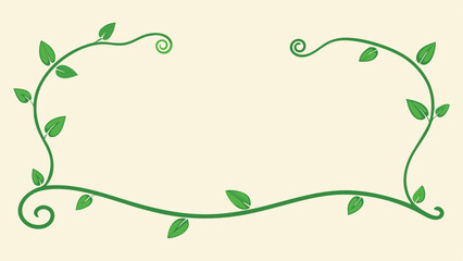 Poster - Elegant green vine frame with leaves for nature inspired design projects