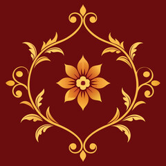 Poster - Elegant ornamental border design featuring floral details in a decorative silhouette