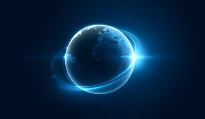 Wall Mural - A stunning representation of Earth illuminated by light, showcasing the beauty of our planet in deep space.