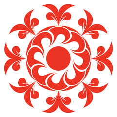 Poster - Elegant red floral ornament with transparency for various decorative applications