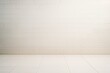 © Pixels Hunter - Minimalist empty white brick wall and tiled floor interior background with soft lighting for branding or creative mockup display concepts.