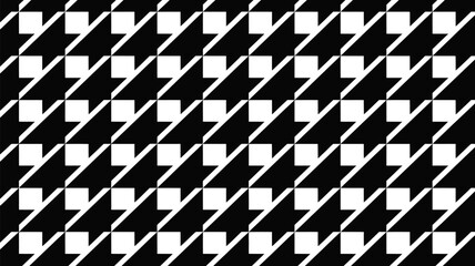 Poster - Black and white houndstooth pattern design textile wallpaper background fashion seamless texture fabric art editable stock vector illustration