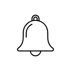 Aufkleber - A minimalist line drawing of a bell with a clapper featuring simple clean outlines on a white background