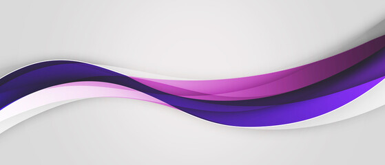 Fototapete - Abstract purple and white wave design background