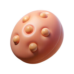 Fototapete - Peach colored 3d sphere with bumps isolated on transparent background