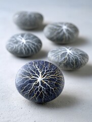 Poster - Meditative Stones With Illustrated Nerves Representing Stress Relief and Tranquility