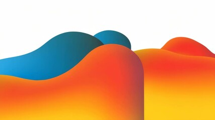 Poster - Abstract Colorful Waveforms with Vibrant Gradient Shapes for Creative Backgrounds