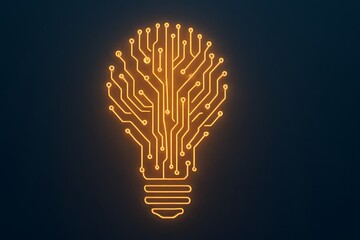 Poster - Lightbulb with Circuit Pattern Representing Innovative Technology