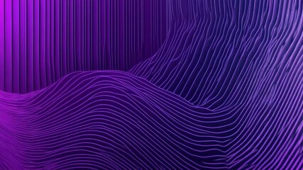 Poster - Abstract Digital Waveforms in Vibrant Purple Modern Art Style