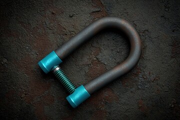 Poster - Heavy-duty metal shackle resting on textured surface showcasing its strength and design
