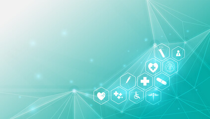Poster - health care icon pattern medical innovation concept background design