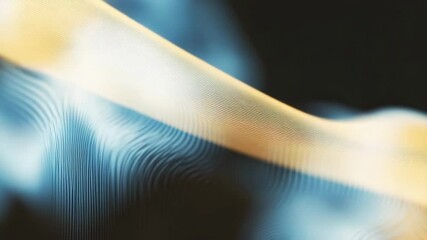 Poster - Abstract flowing pattern with vibrant blue, black, and gold tones in motion