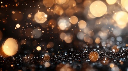 Poster - An artistic depiction of shimmering golden lights and sparkles, creating a magical atmosphere. This abstract image evokes feelings of wonder and liveliness.