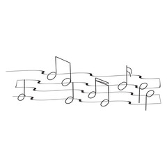 Fototapete - continuous line drawing Music icon vector. note music icon vector