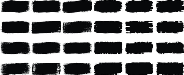 Poster - Big collection of grunge black paint, ink brush strokes. Brushes, lines, brush, strokes, grunge, dirty, backdrop. Grunge backgrounds set - stock vector.